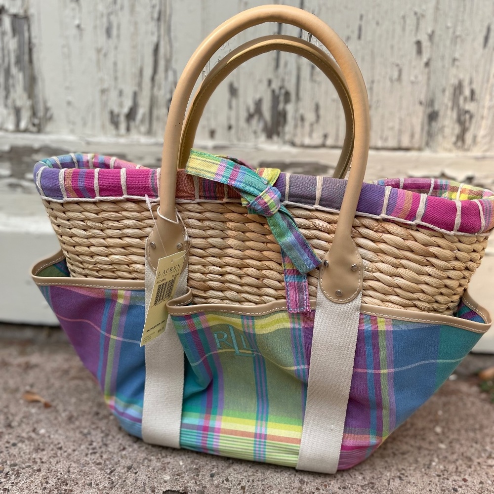 Lauren Ralph Lauren straw tote bag
